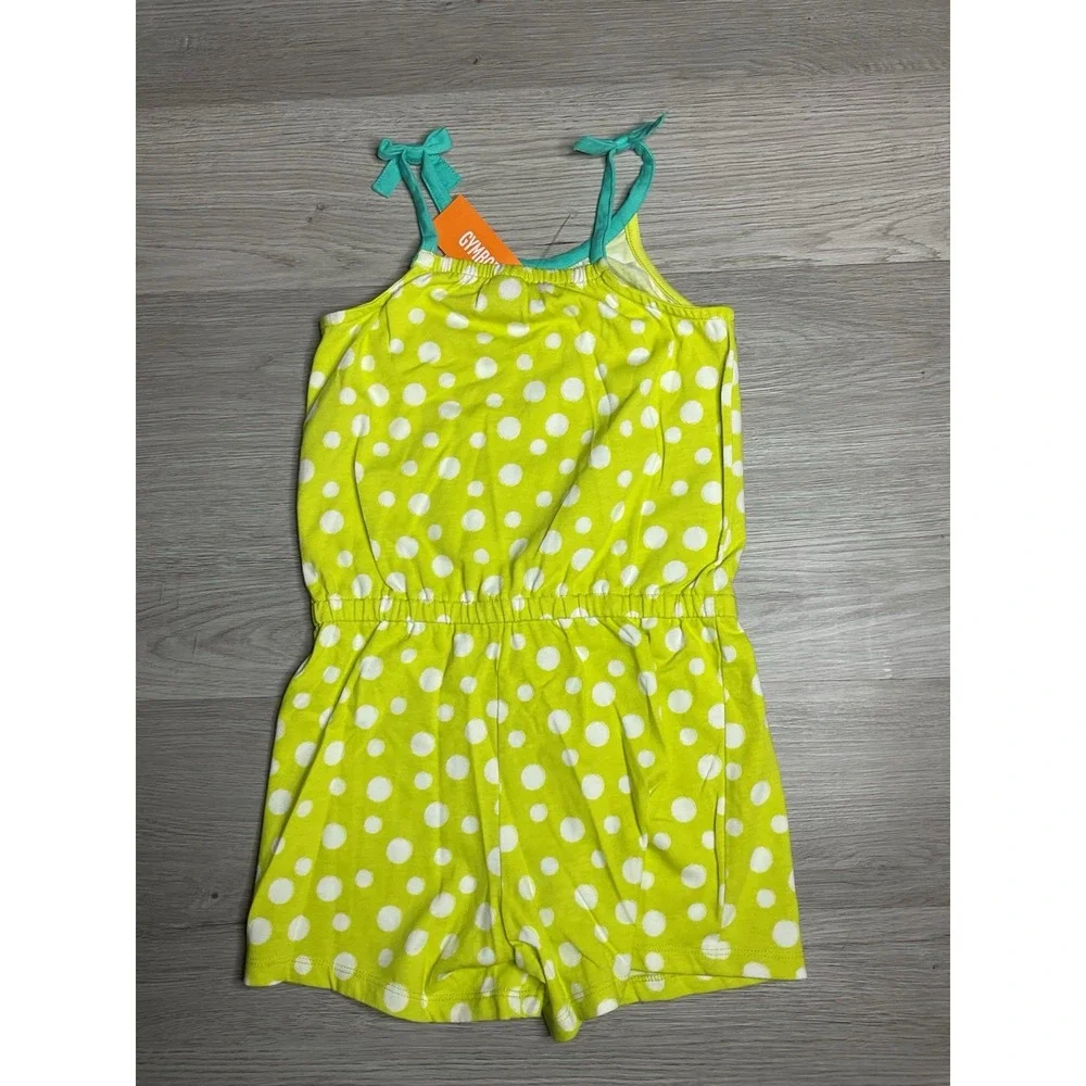 NWT Gymboree Polka Dot‎ Green Romper Size 12 Girls